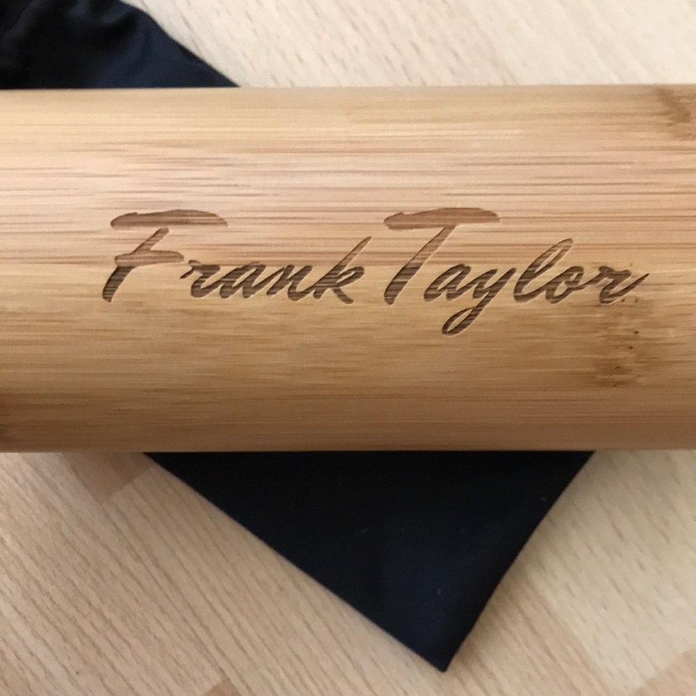 NWT Frank taylor bamboo wooden sunglasses black - Picture 3 of 5